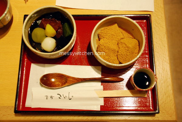 Warabimochi & Anmitsu Set わらび餅と餡蜜のセット @ Kaden Kyoame Gion Koishi 家傳京飴 祇園小石, Kyoto